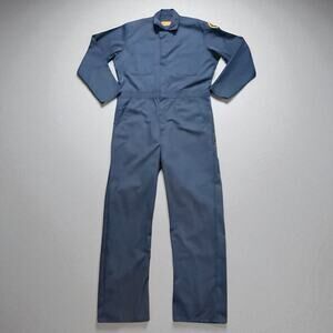 Vintage Durable Press Coveralls Mens Slate General Dynamics Jumpsuit Sz 42 Long